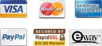 PayPal, VISA, MaterCard, RapidSSL, eWay