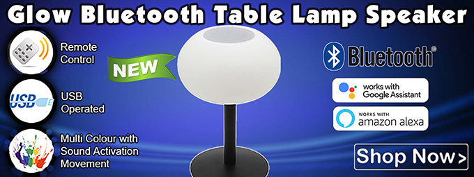 Hot new product at Glow - Remote Control Bluetooth Table Lamp Speaker