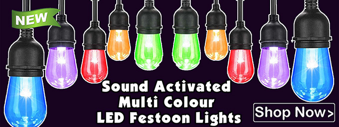 More stock just arrived - Commercial Quality Remote Control Colour festoon lights that can move to your music