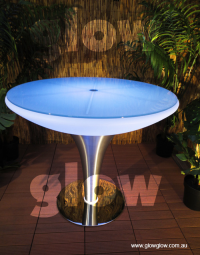 Glow LED Martini Table|Glow Illuminated LED Glass Top Martini Table