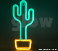 Glow Neon Cactus Plant Pot Wall or Window Light|Glow Neon Cactus Plant Pot Wall or Window USB or Battery Light