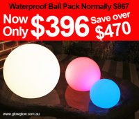 Glow LED waterproof sphere ball pack|Glow Illuminated LED waterproof sphere ball pack