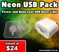 Glow Neon Light USB Power Pack|Glow Neon Light USB Power Pack with Hangers and USB Adapter