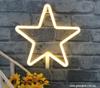 Glow Neon Star Wall or Window Light|Glow Neon Star Wall or Window USB or Battery Light