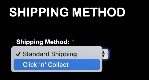 Glow Click and Collect Shipping Method