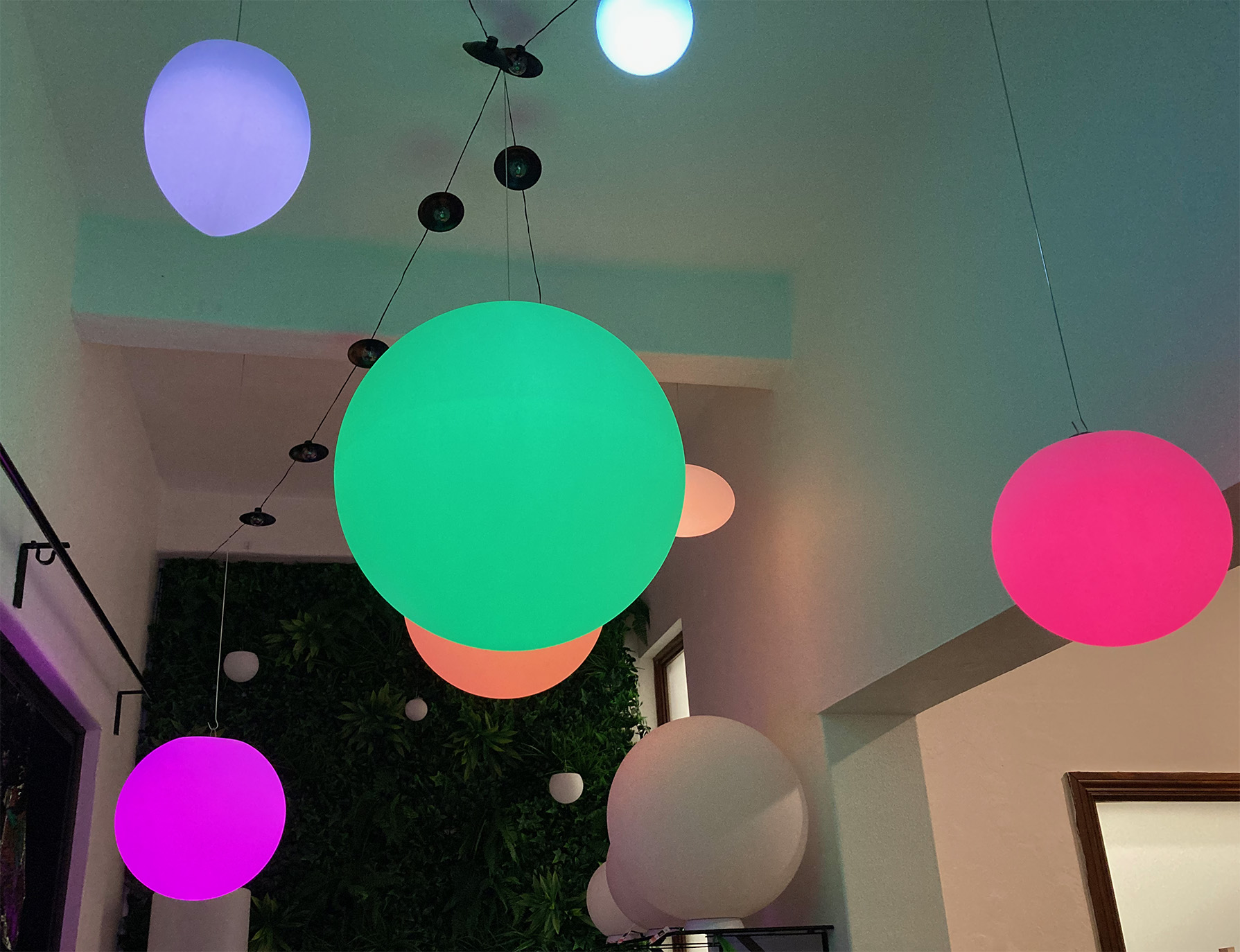 Inside Sphere Balls Glow Store Subiaco
